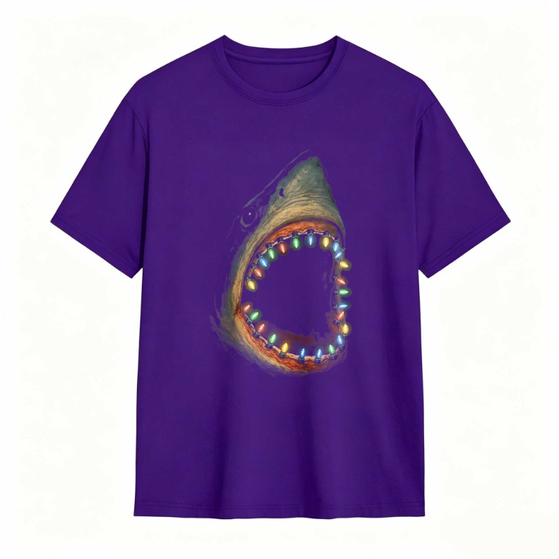 Shark With Colorful Teeth Pattern Unisex Classic T-shirt