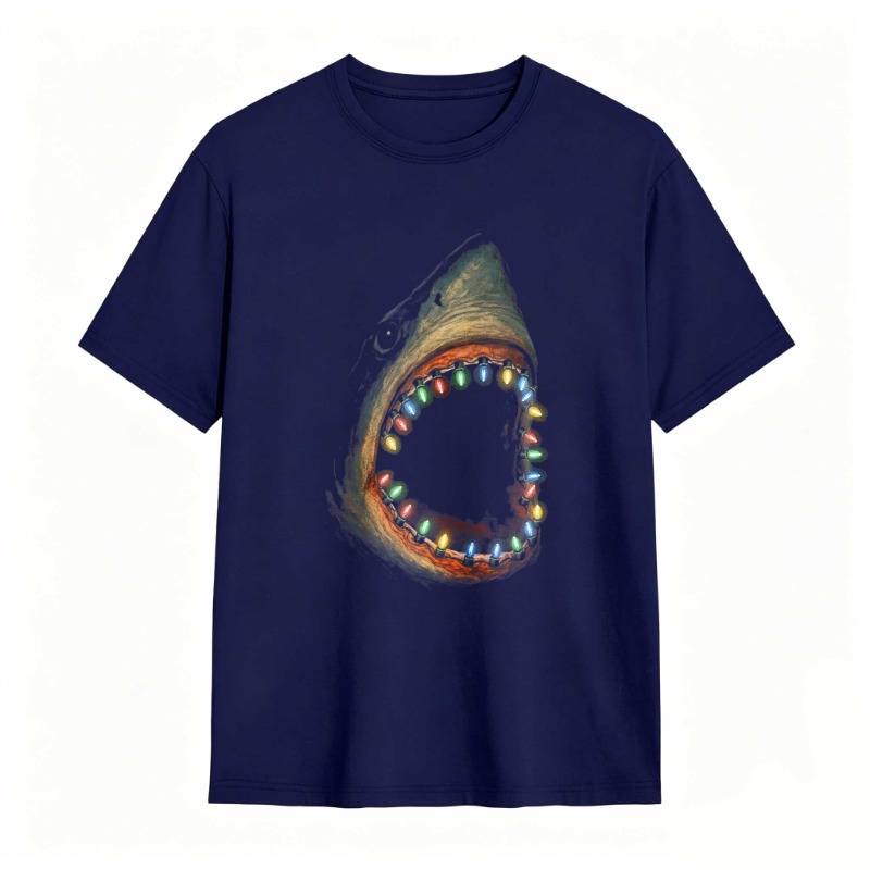 Shark With Colorful Teeth Pattern Unisex Classic T-shirt