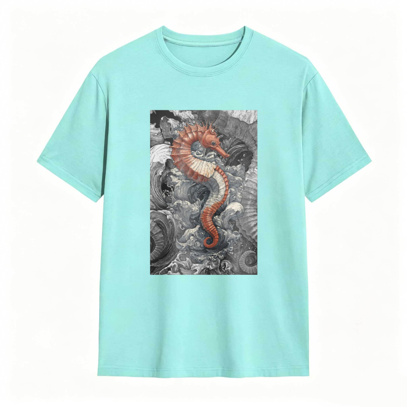 Seahorse Ocean Waves Art Unisex Classic T-shirt