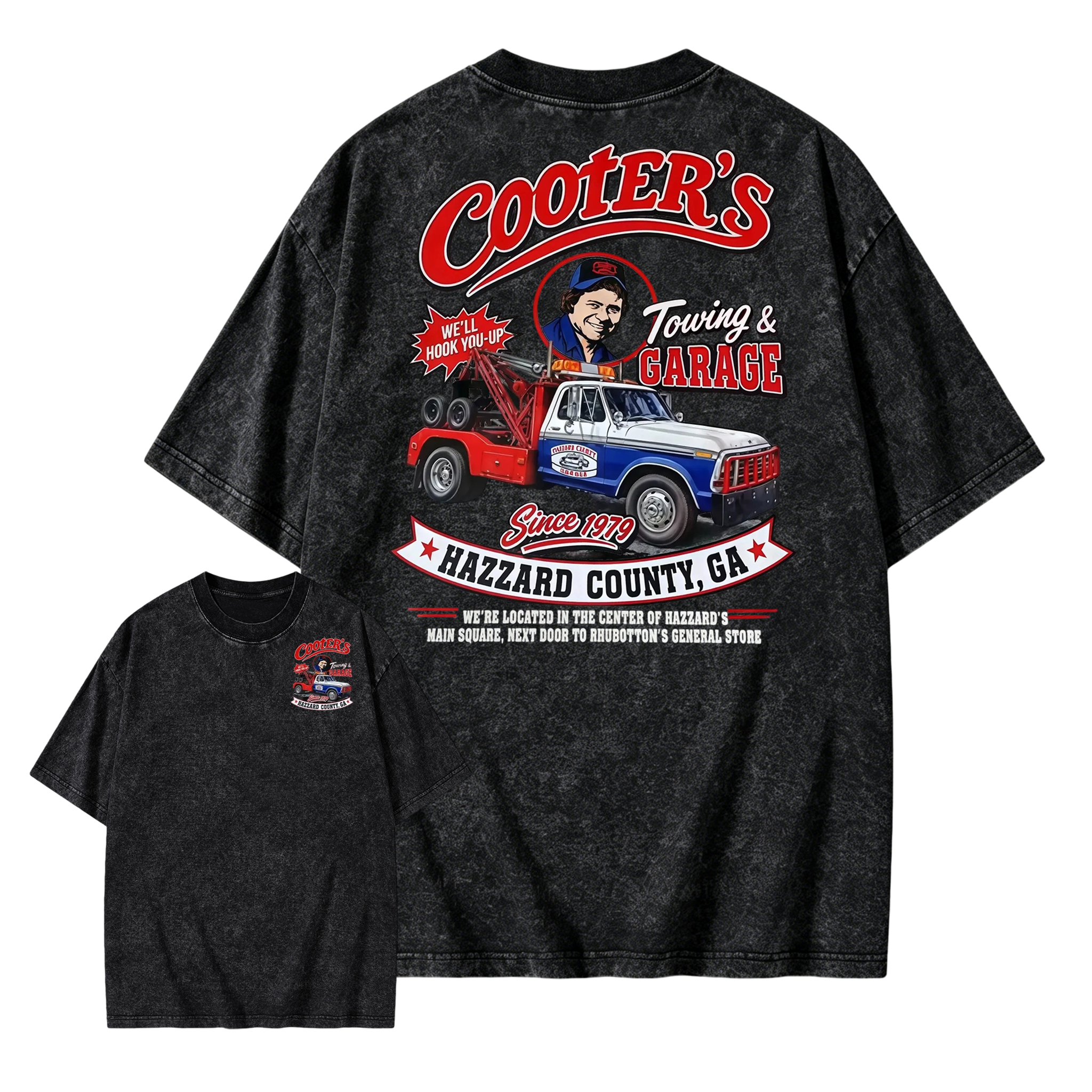 Cooter's Towing Dukes of Hazzard Movie Washed T-Shirt