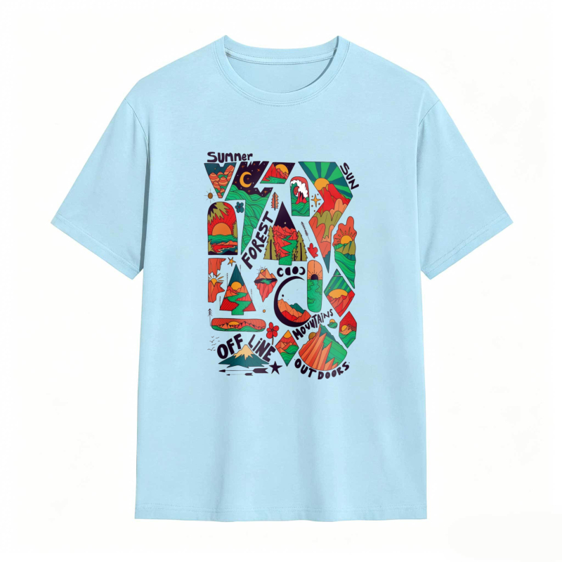 Summer Sun Forest Mountains Outdoor Adventure Nature Landscape Unisex Classic T-shirt