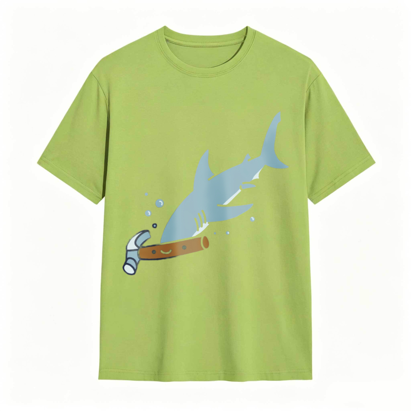 Shark With Hammer Pattern Unisex Classic T-shirt