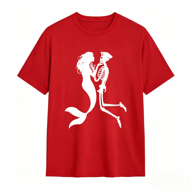 Mermaid And Skeleton Dancing Silhouette Unisex Classic T-shirt