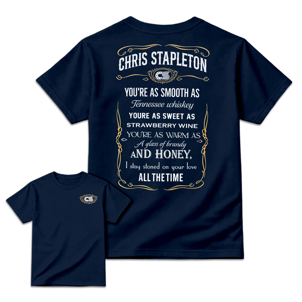 Chr1s St4pleton Inspired Graphic T-Shirt, "Tennessee Whiskey" Country Song Lyrics Tee, Vintage Western Rodeo Outfit, Country Music Fan Gift