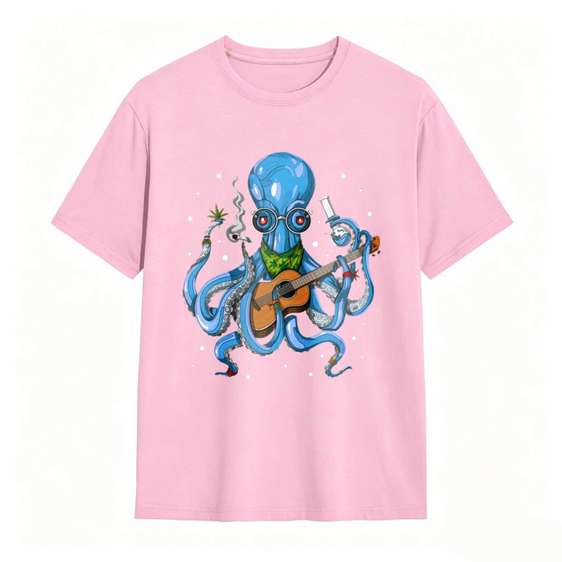 Octopus Playing Guitar With Lab Glassware Unisex Classic T-shirt