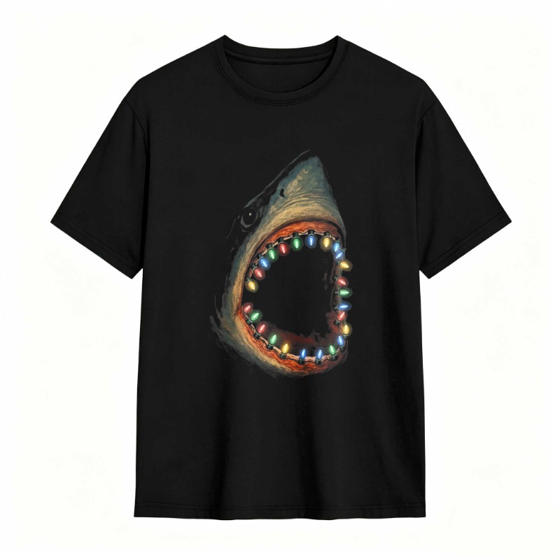 Shark With Colorful Teeth Pattern Unisex Classic T-shirt
