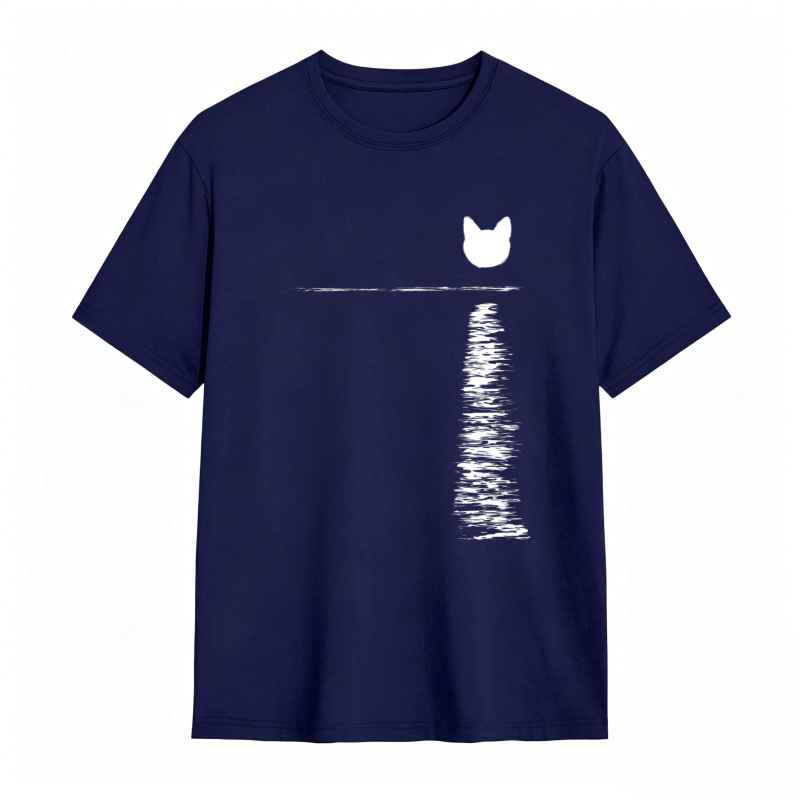 Cat Face And Tail Pattern Unisex Classic T-shirt