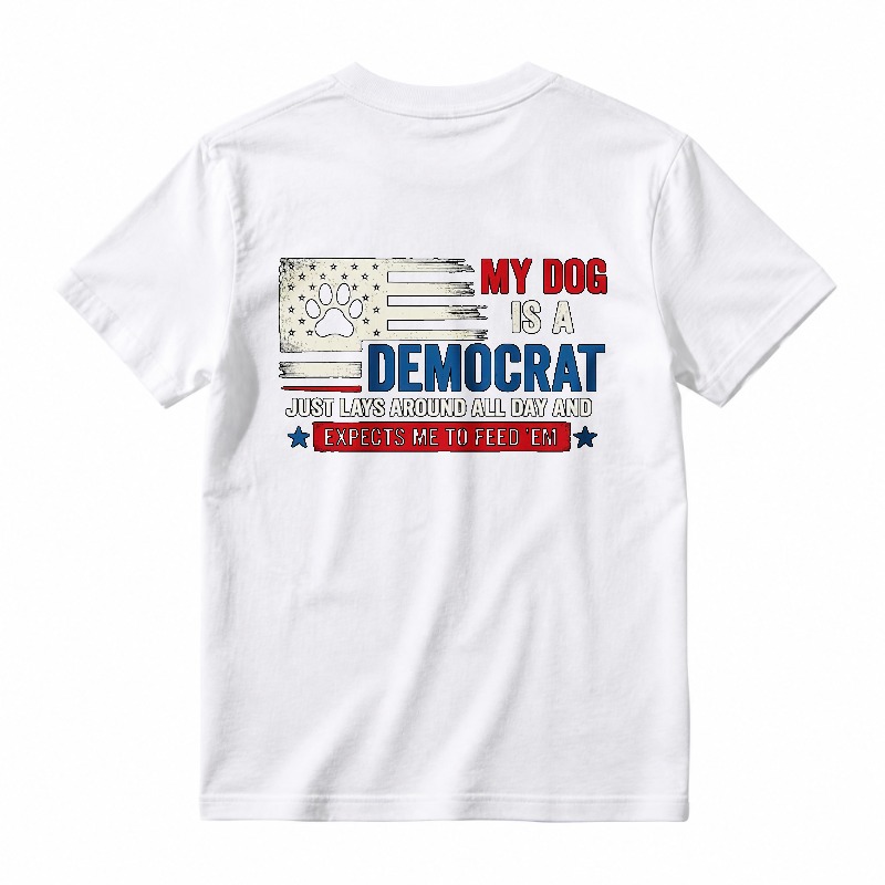 My Dog Is A Democrat Paw Print American Flag Unisex Classic T-shirt