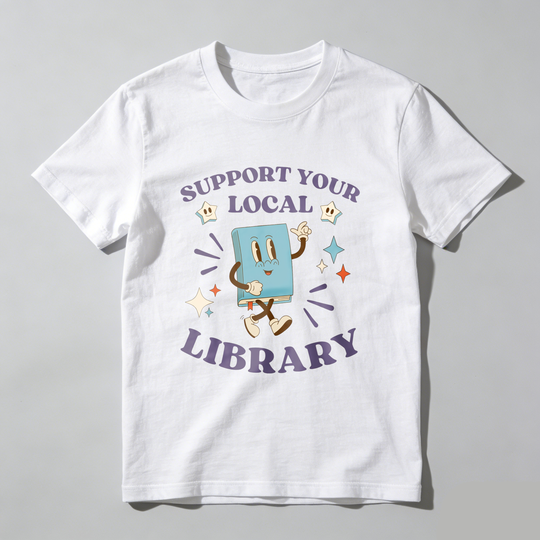 Wardrobecart Support Your Local Library Book Character Tshirt