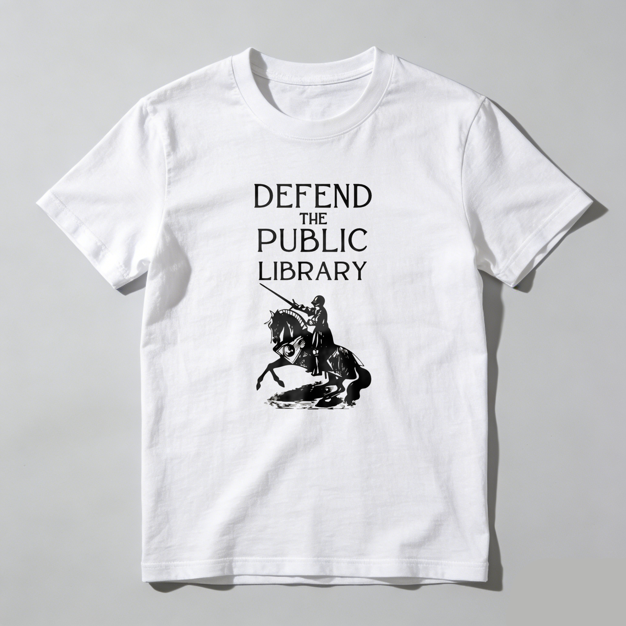 Wardrobecart Defend The Public Library Knight On Horse Tshirt