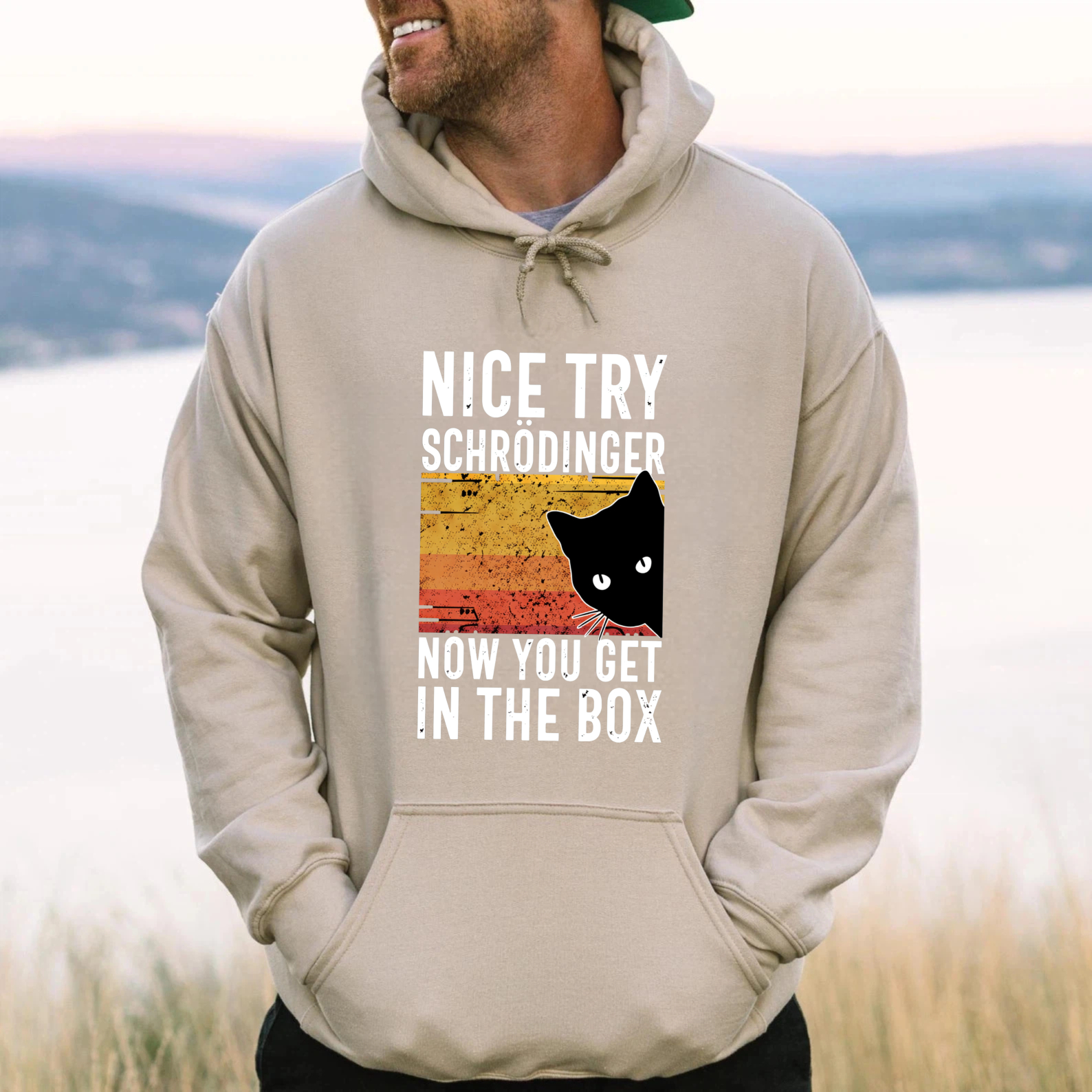 Nice Try Schrodinger Now You Get In The Box Cat Quantum Physics Hoodie