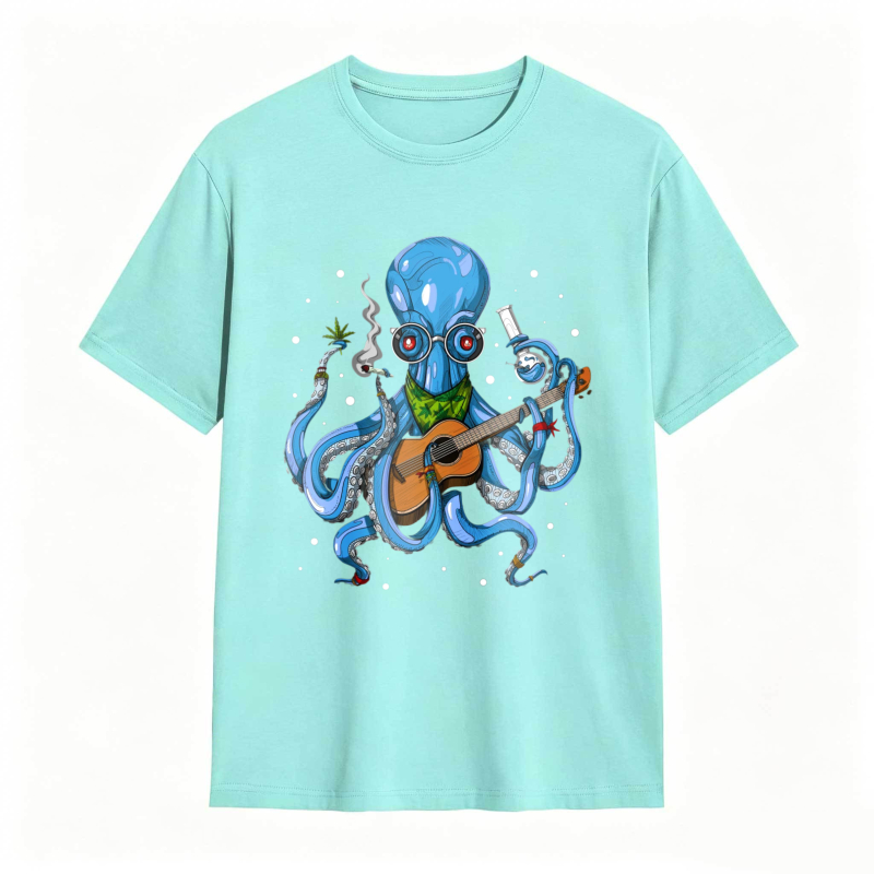 Octopus Playing Guitar With Lab Glassware Unisex Classic T-shirt