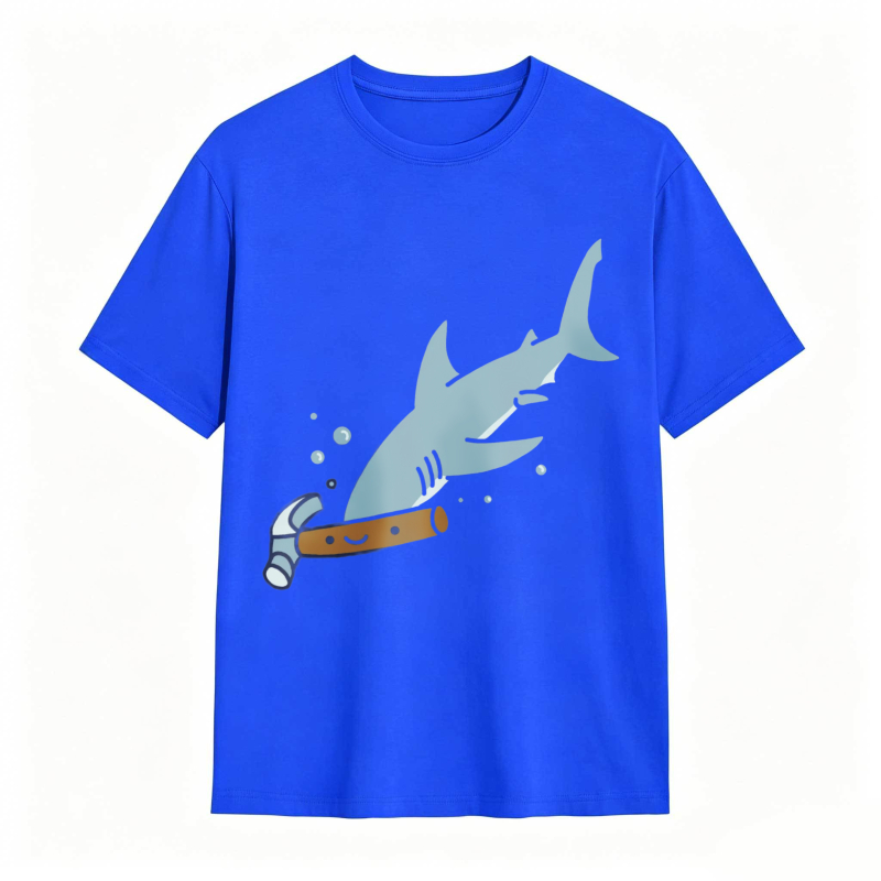Shark With Hammer Pattern Unisex Classic T-shirt