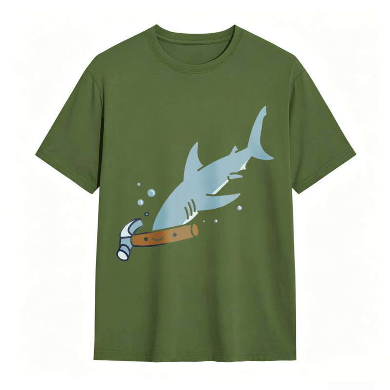 Shark With Hammer Pattern Unisex Classic T-shirt