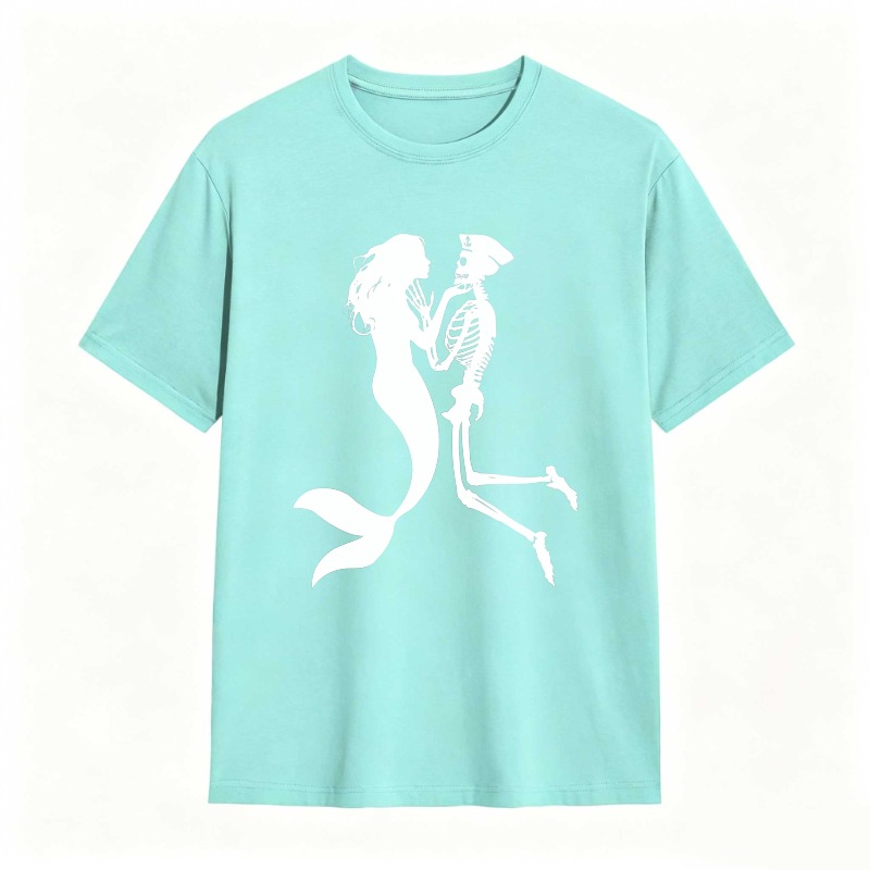 Mermaid And Skeleton Dancing Silhouette Unisex Classic T-shirt