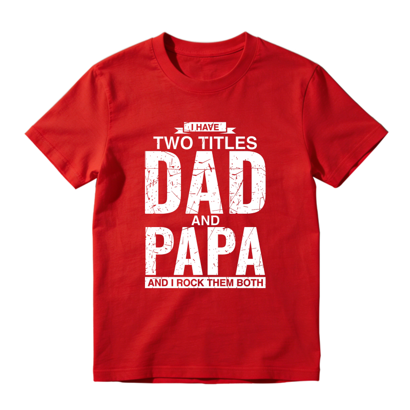 Cool Dad And Papa Double Title Rocking T-Shirt For Awesome Fathers