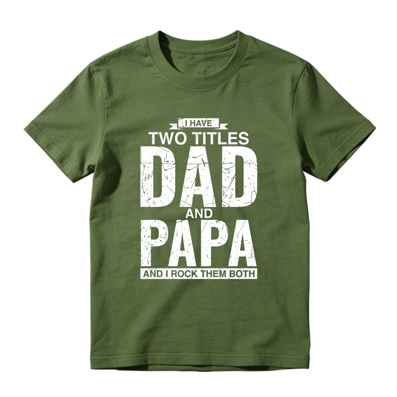 Cool Dad And Papa Double Title Rocking T-Shirt For Awesome Fathers