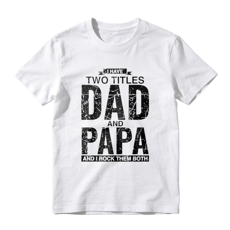 Cool Dad And Papa Double Title Rocking T-Shirt For Awesome Fathers