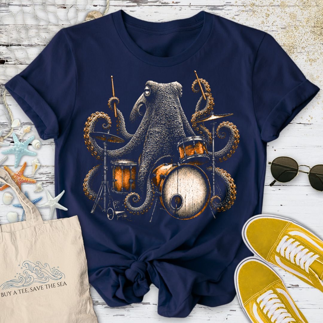 Wild Octopus Drummer T-Shirt