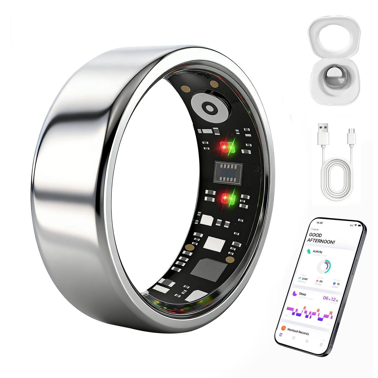 Smart Ring Gen 3 for Men Women, IP68 Waterproof Health Tracker with No Subscription Fee, Sleep and Stress Monitoring, Activity Fitness Ring, Android/iOS Compatible