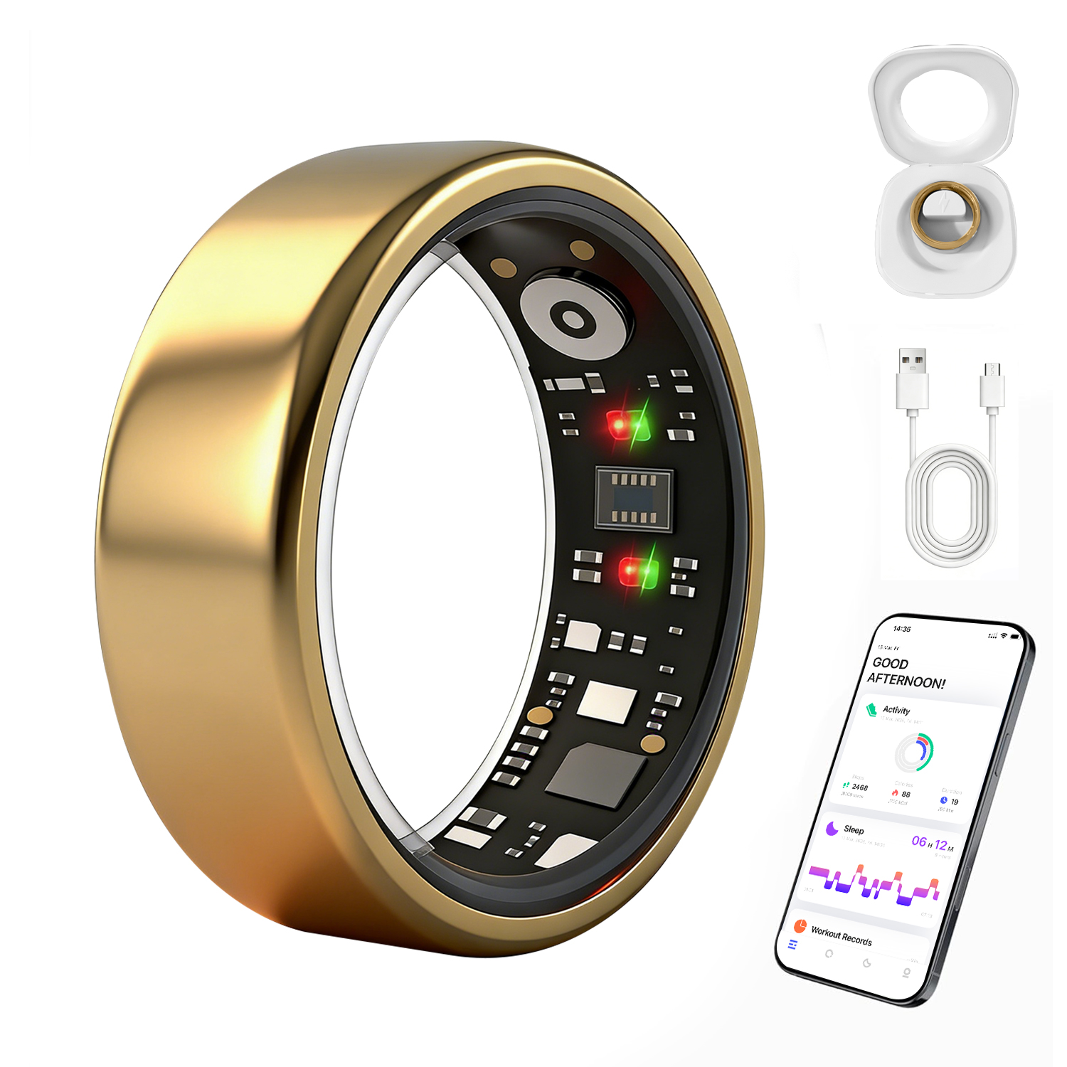 Smart Ring Gen 3 for Men Women, IP68 Waterproof Health Tracker with No Subscription Fee, Sleep and Stress Monitoring, Activity Fitness Ring, Android/iOS Compatible