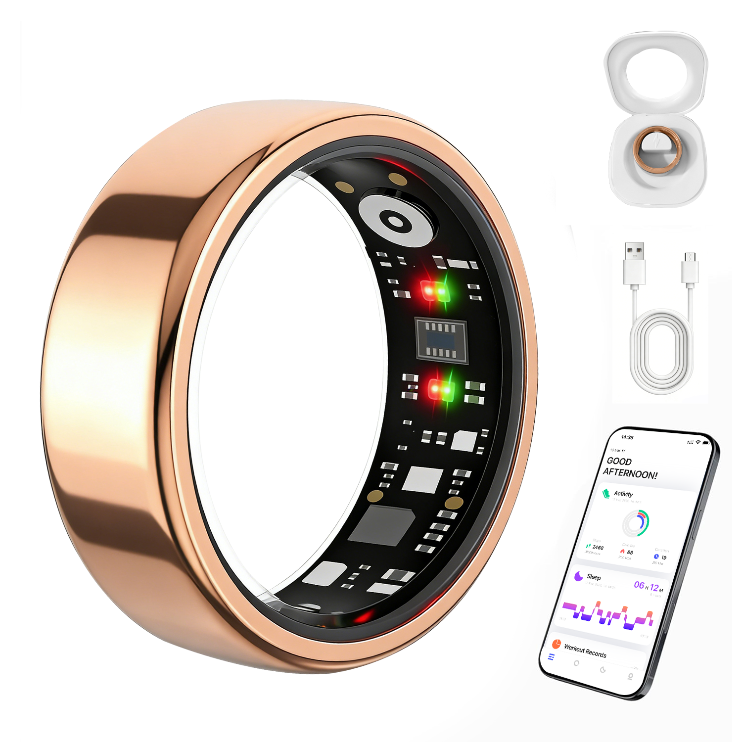 Smart Ring Gen 3 for Men Women, IP68 Waterproof Health Tracker with No Subscription Fee, Sleep and Stress Monitoring, Activity Fitness Ring, Android/iOS Compatible