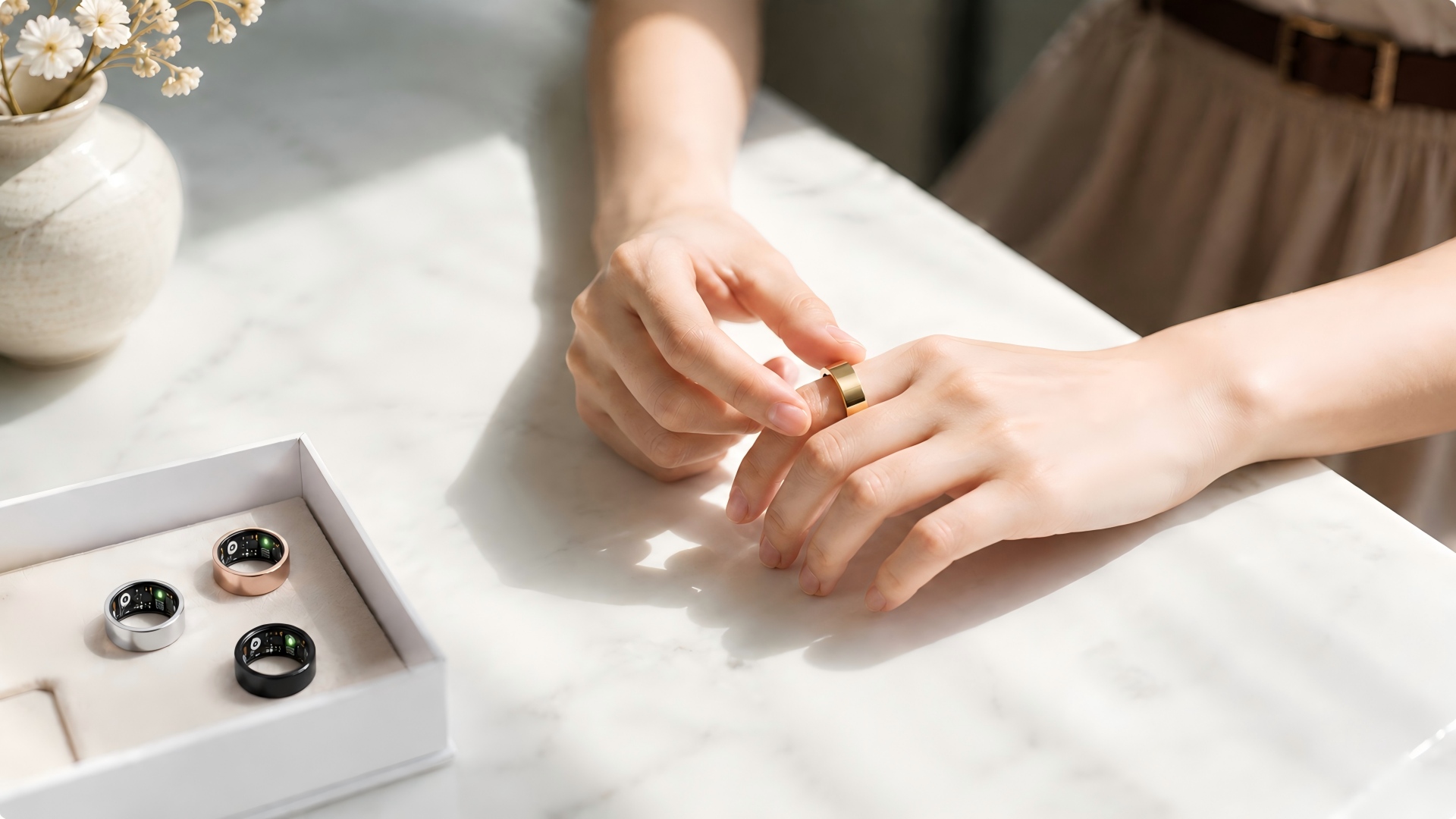 Smart ring wearing guide step 1