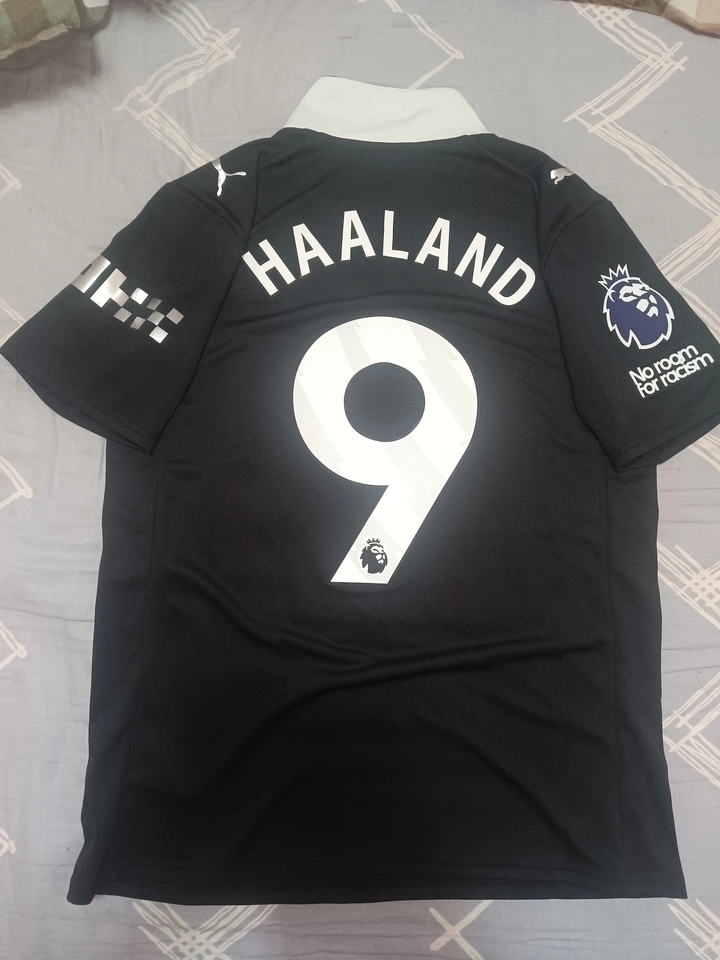 25/26 Manchester City All Black Away Erling Haaland #9 Founding Tribute Fashion Jersey