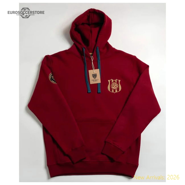 Barcelona Retro Football Hoodie (Red)-ly44