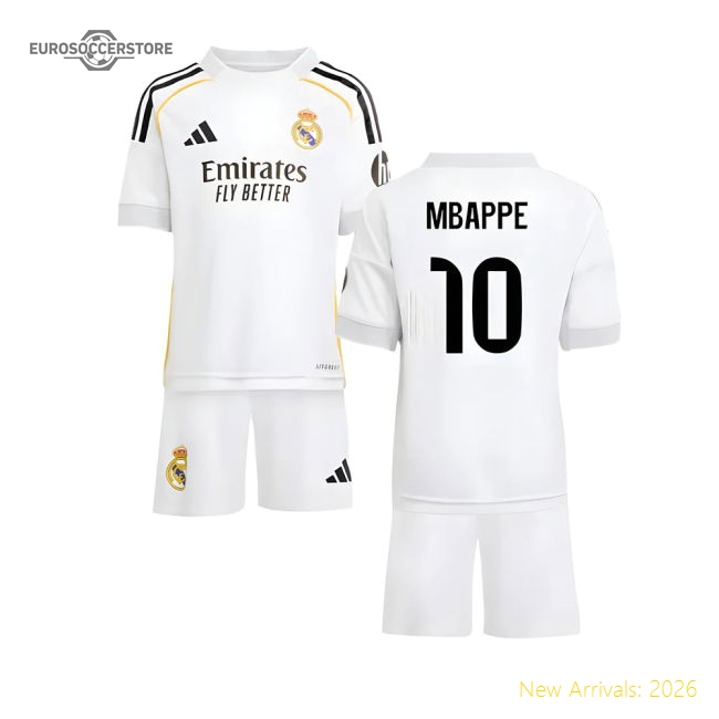 2025-2026 Real Madrid Home Mini Kit (Mbappe 10)-BuySoccerJersey Hub