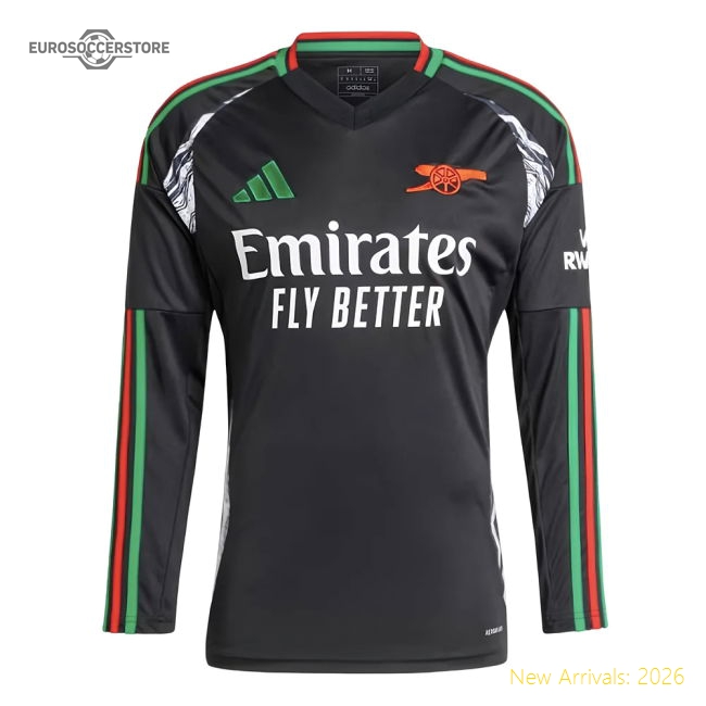 2024-2025 Arsenal Away Long Sleeve Shirt (Odegaard 8)-Football Jersey Hub