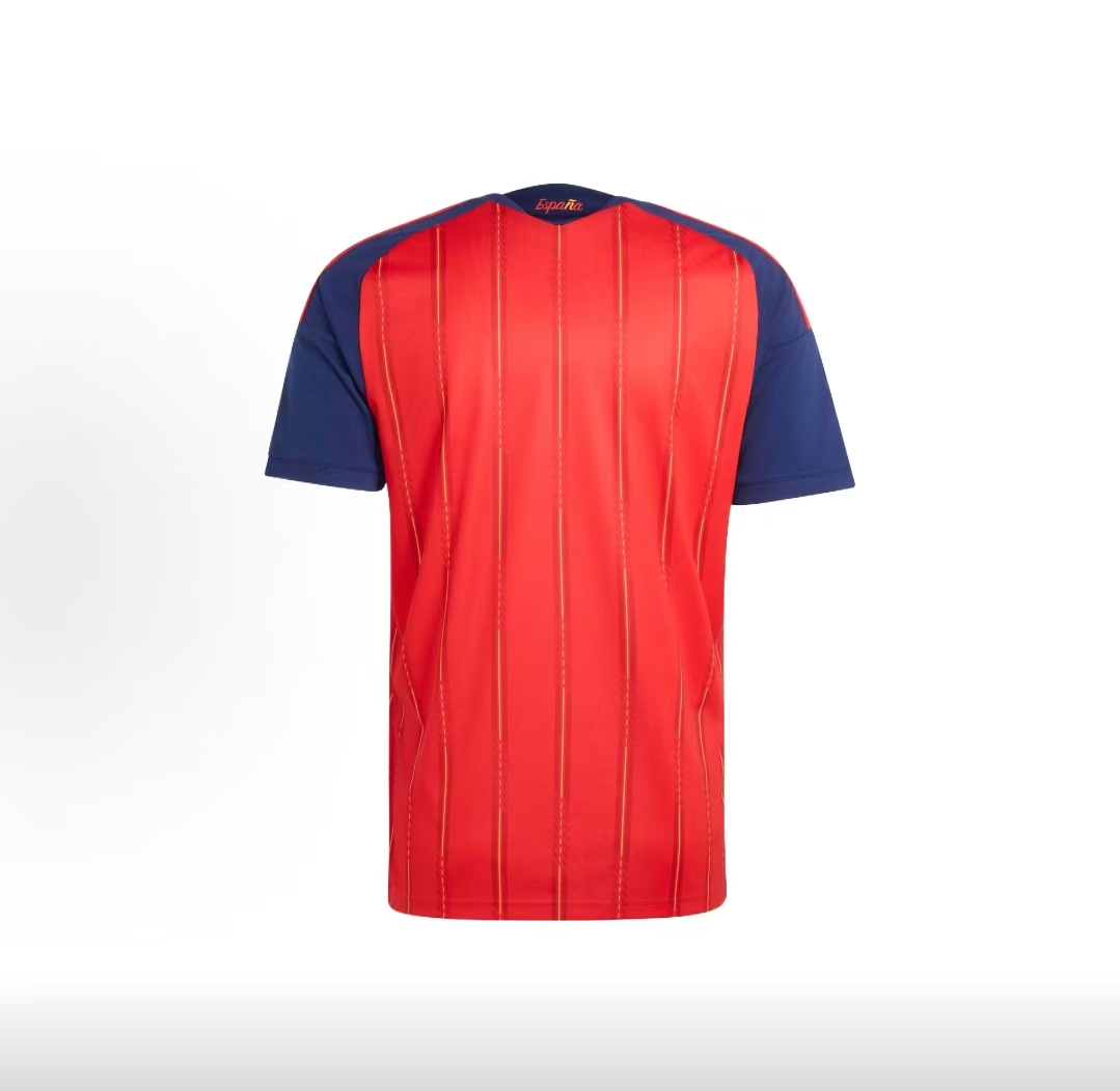 2026 World Cup Champions Spain Home Authentic Player Version 2-Star Quick Dry Slim Striped Men Soccer Jersey Spain Climacool