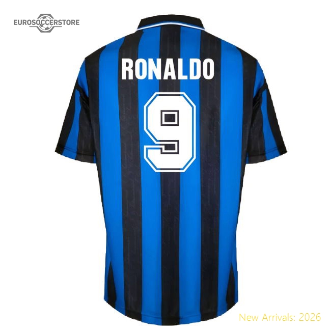 1996 Inter Milan Home Shirt (RONALDO 9)-BuySoccerJersey Hub