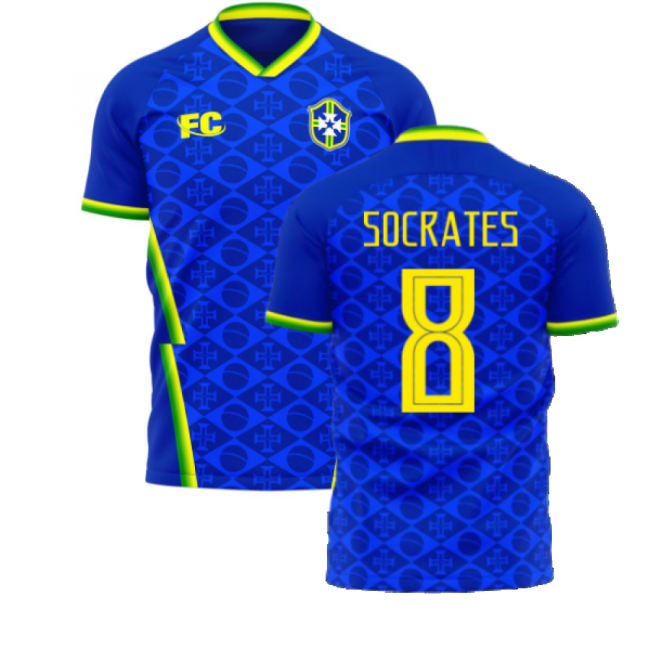 Brazil 2021-2022 Away Concept Football Kit (Fans Culture) (SOCRATES 8)-ly44