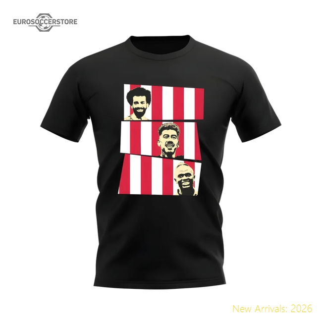 Salah Firmino Mane Liverpool Trio T-Shirt (Black)-ly44