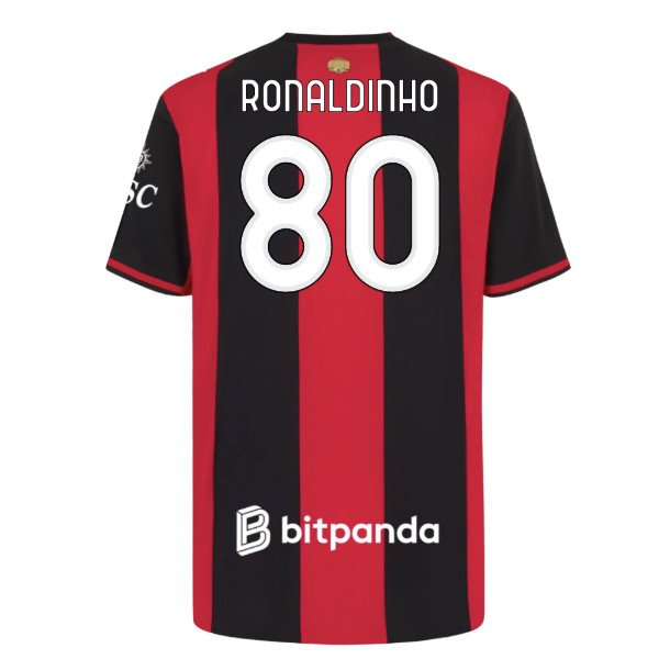[BSJ] 2026 2027 AC Milan Shirt Home Authentic Apparel (Ronaldinho 80) Jersey