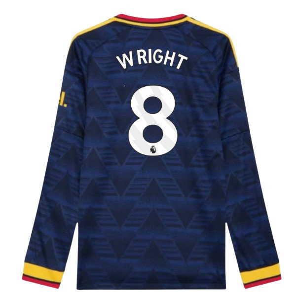 [BSJH] 2026 2027 Arsenal Long Sleeve Shirt Away Authentic Kit (Wright 8) Jersey