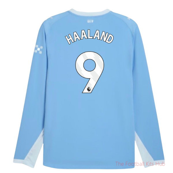 2026/27 Man City Authentic Long Sleeve Home Shirt Haaland 9