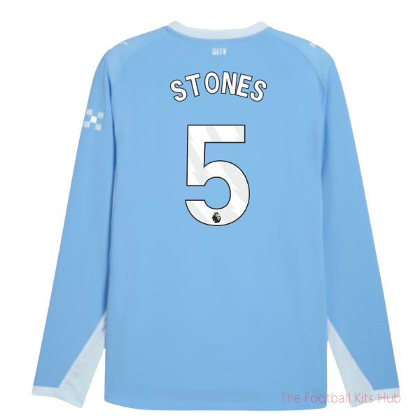 2026/27 Man City Authentic Long Sleeve Home Shirt Stones 5