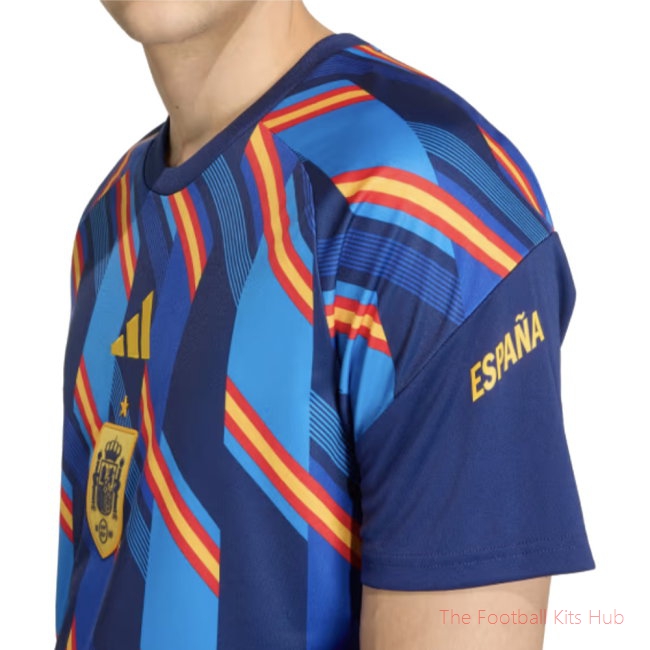2026/27 Spain Home Pre-Match Shirt Dark Blue Xavi 8 - image 3