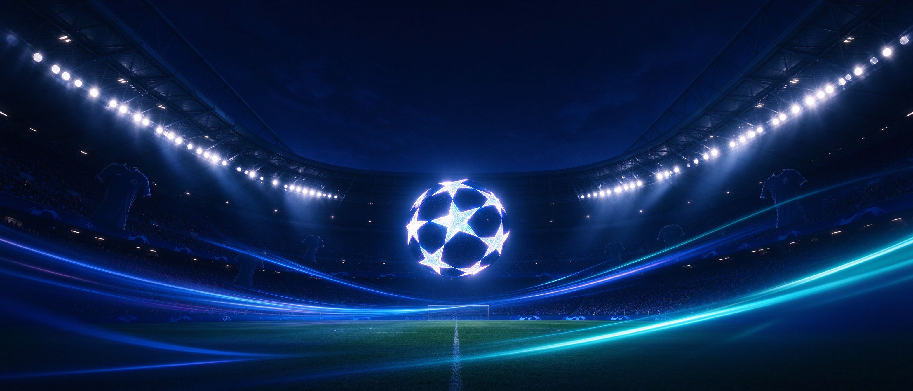 2026/27 UEFA Champions League night stadium with glowing starball — BuySoccerJersey Hub jersey collection cover