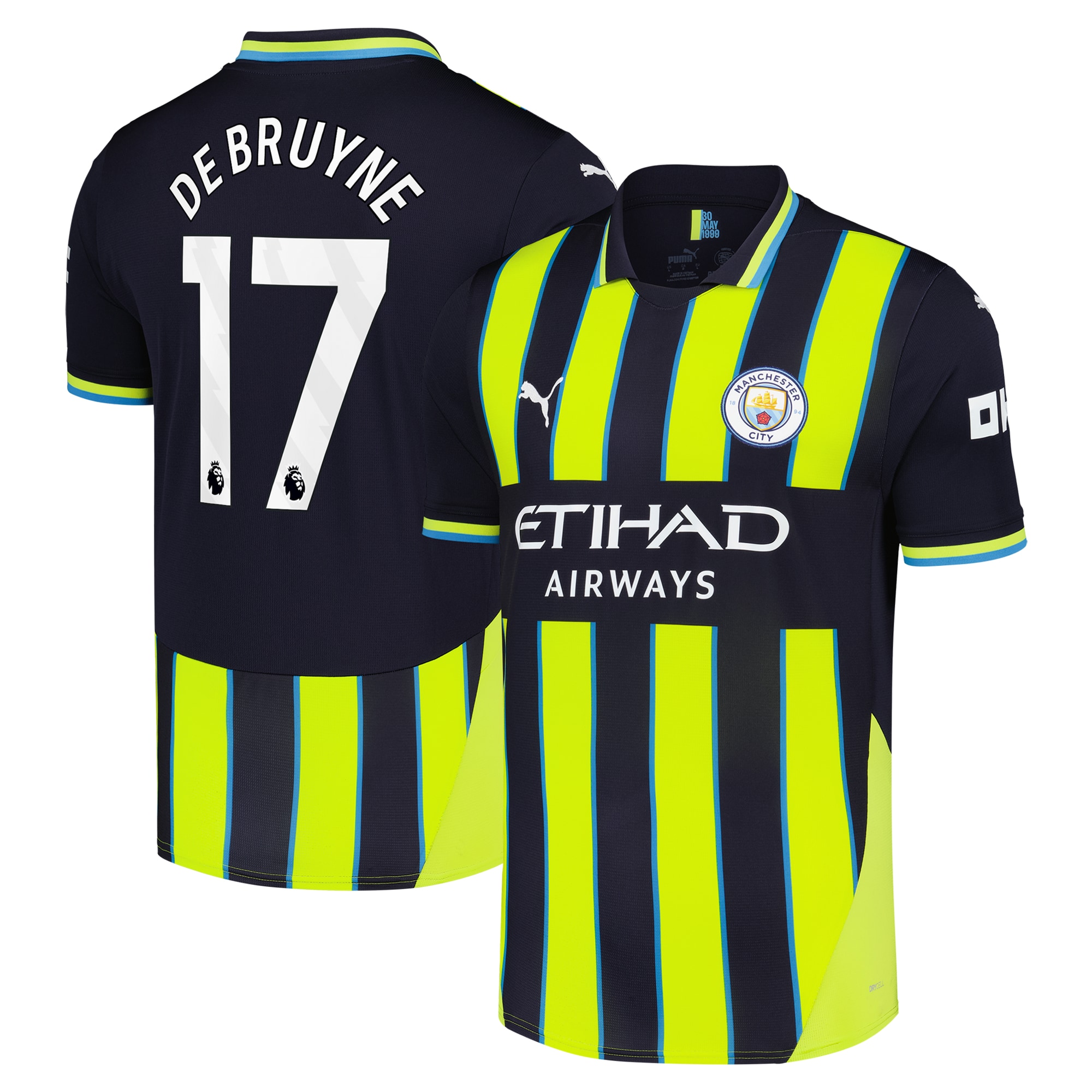 Youth Kevin De Bruyne #17 Manchester City 2024/25 Away Replica Player Jersey - Navy | BuySoccerJersey Hub