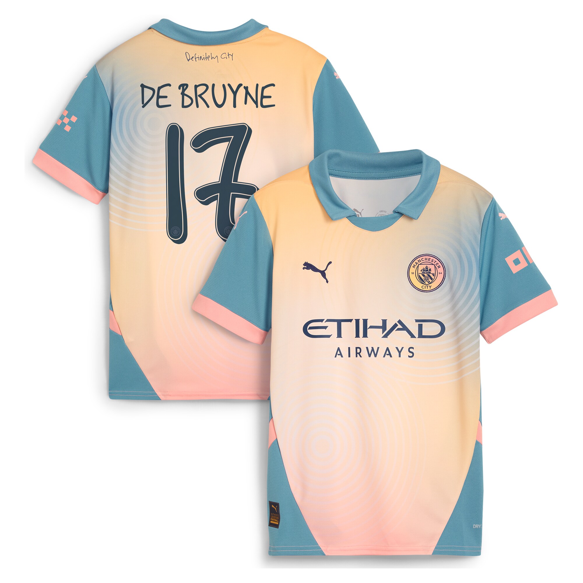 Kevin De Bruyne #17 Manchester City Youth 2024/25 Fourth Replica Player Jersey - Blue - image 2