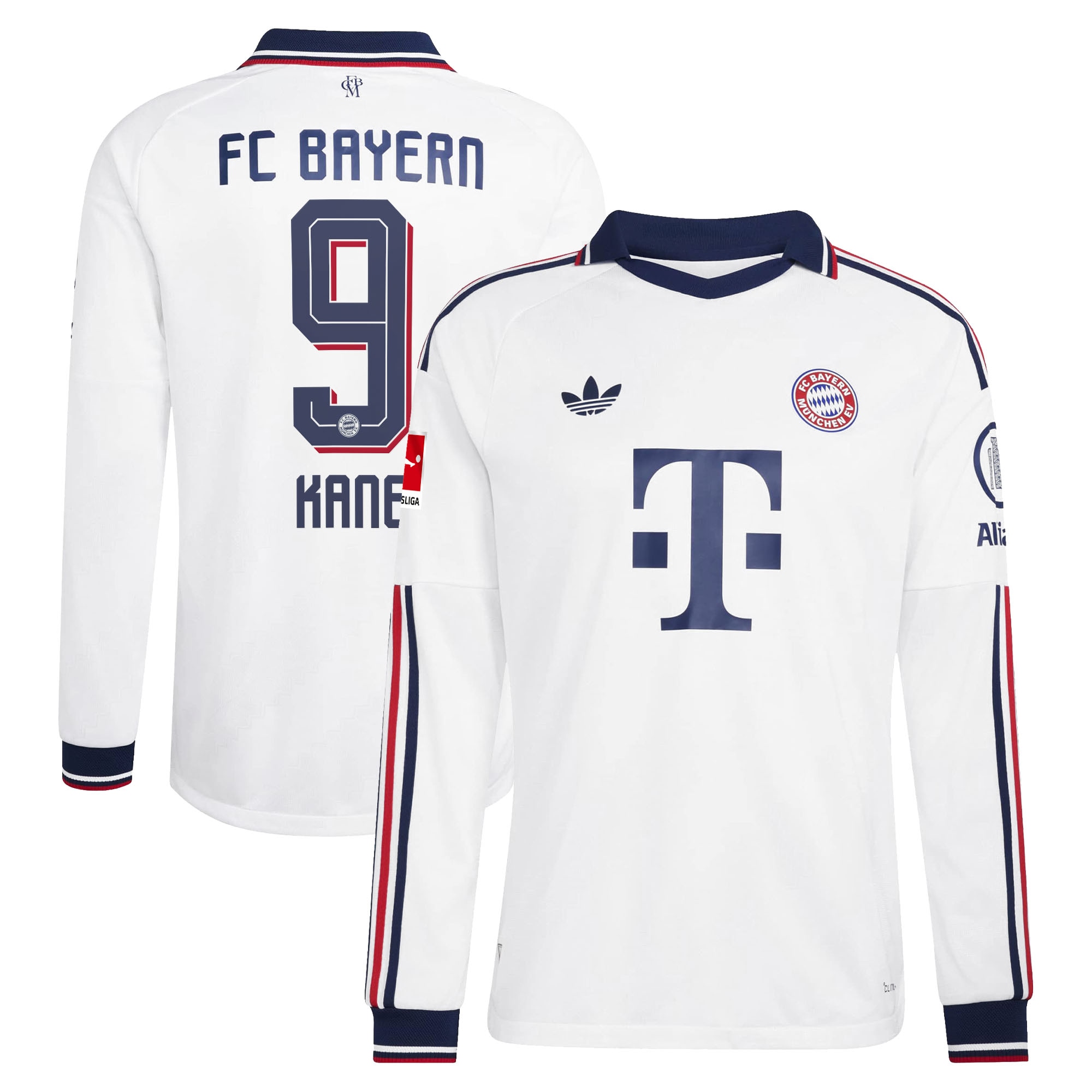 Youth Harry Kane #9 Bayern Munich 2026/27 Away On-Field Authentic Long Sleeve Jersey - White | BuySoccerJersey Hub
