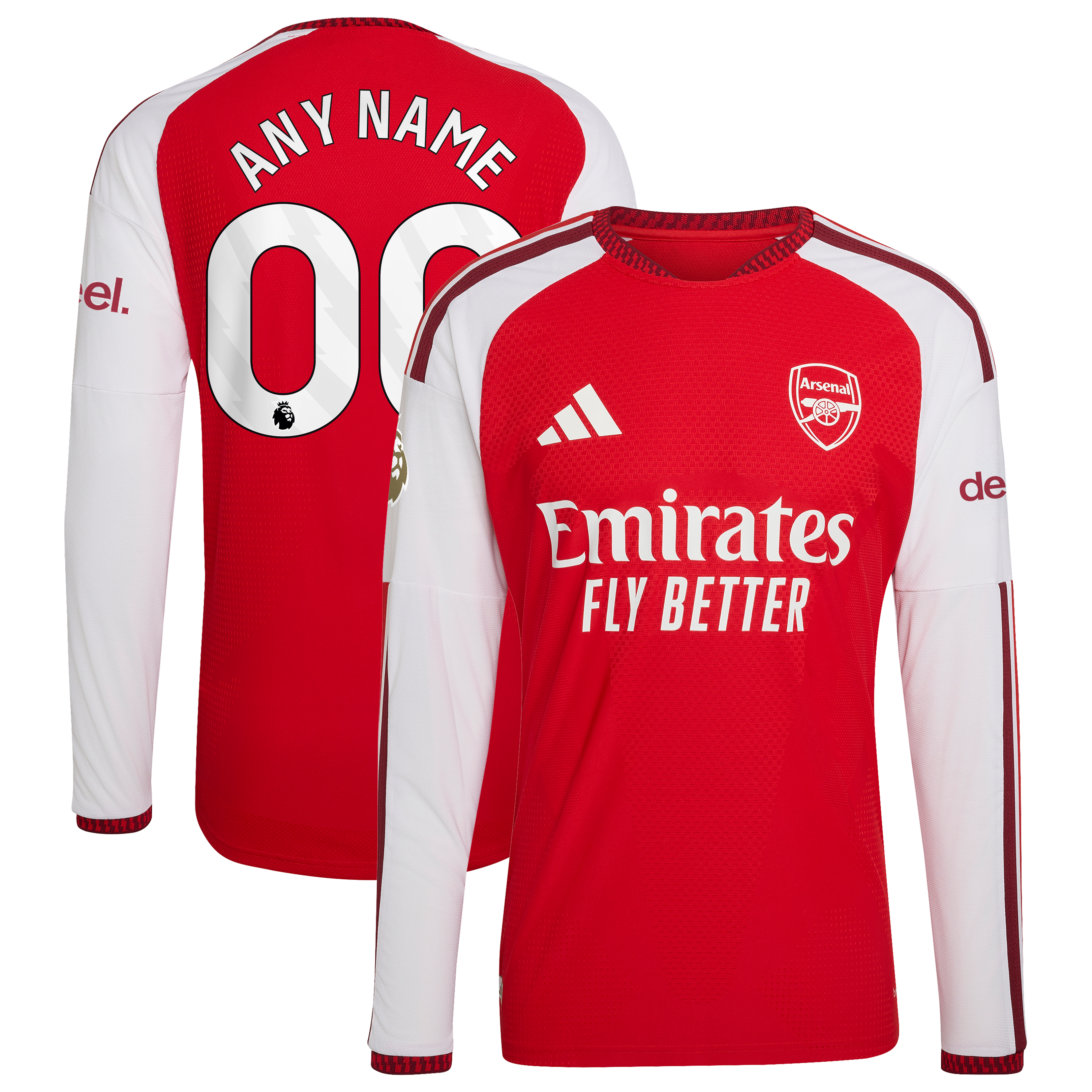 Youth Arsenal 2026/27 Home Authentic Custom Long Sleeve Jersey - Red | BuySoccerJersey Hub
