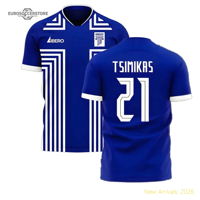 Greece 2025-2026 Away Concept Football Kit (Libero) (TSIMIKAS 21) Jersey