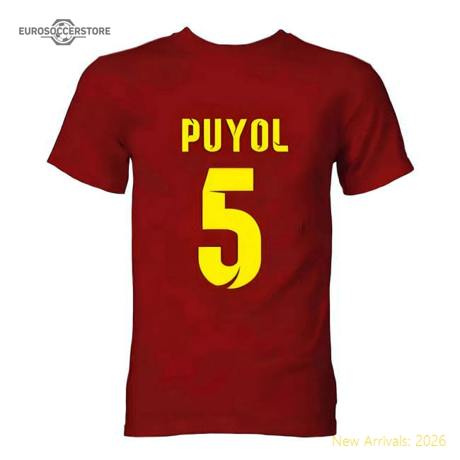 Barcelona Carlos Puyol Hero T-Shirt (Red)-BuySoccerJersey Hub