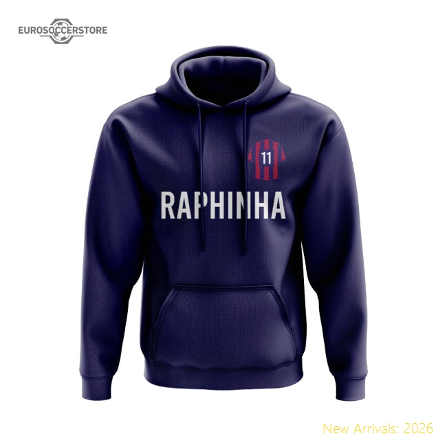 Raphinha Barcelona Number Hoody (Navy)-BuySoccerJersey Hub