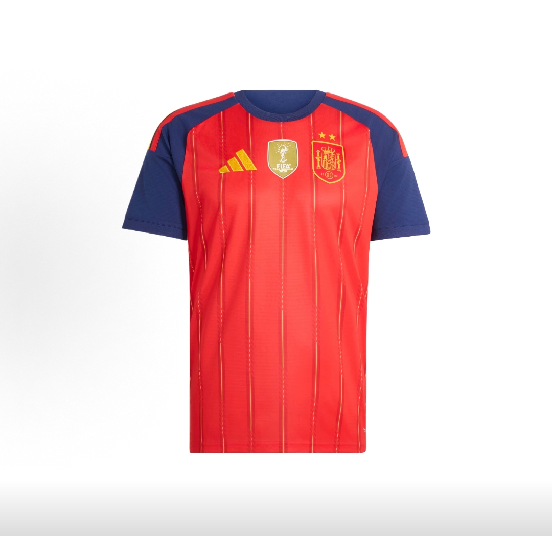 2026 World Cup Champions Spain Home Authentic Player Version 2-Star Quick Dry Slim Striped Men Soccer Jersey Spain Climacool