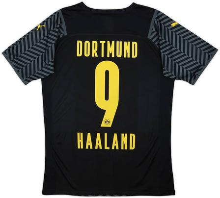 21/22 Borussia Dortmund Black Away Erling Haaland #9 Streetwear Retro Bundesliga Jersey